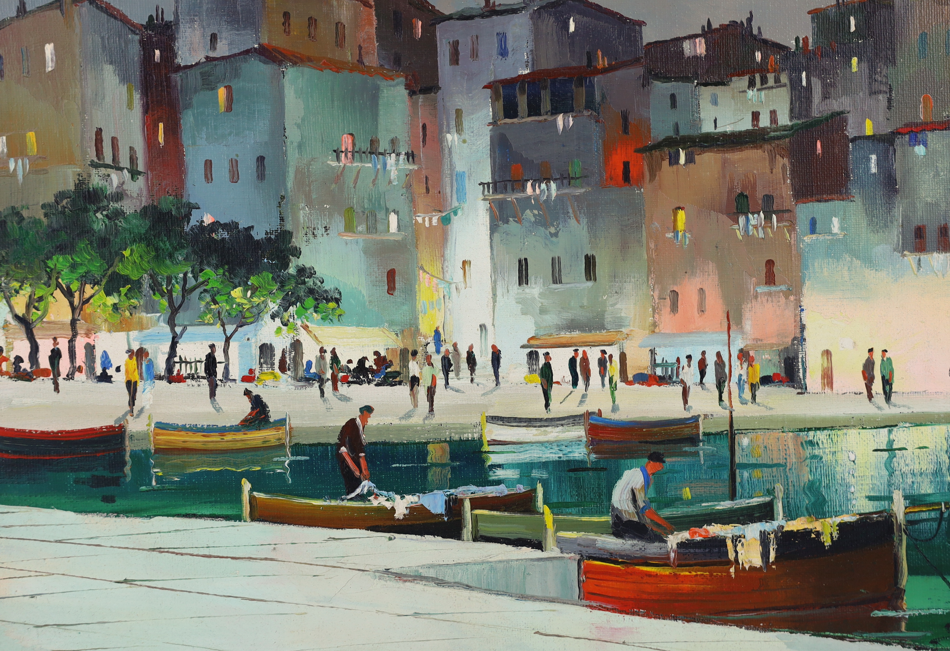 Cecil Rochfort D'Oyly-John (English, 1906-1993), 'St Tropez, 7pm, S of France', oil on canvas, 44 x 64cm